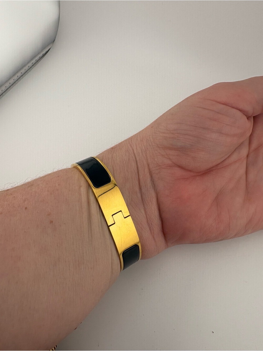 Hermès H Clic Clac Bracelet – Black & Gold Tone | Fits Up to 6.5” Wrist - Picture 9 of 12